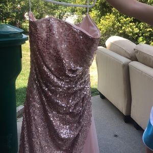 Pink, sparkle and sequence prom dress